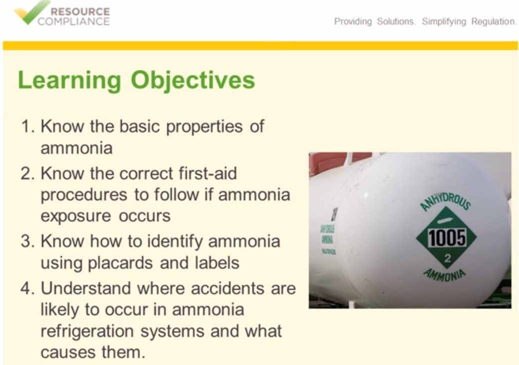 Ammonia safety & identification