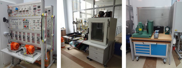 Стенды Комплексной лабораторной работы: «Самостоятельный монтаж холодильной установки, и ее эксплуатация»