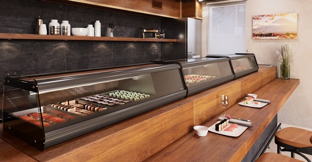 Компания Полюс выпустила новую линейку настольных витрин для японской кухни