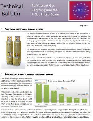 Refrigerant gas recycling and the F-gas phase down